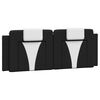 vidaXL Coussin de t&ecirc;te de lit Viana noir et blanc 152 cm similicuir