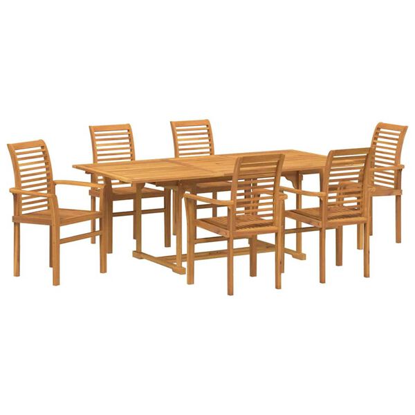 vidaXL Ensemble de salle à manger pour jardin Autre 7 pcs Marron