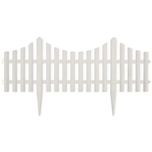 vidaXL Bordure de pelouse Blanc 17 pcs / 10 m