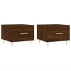 vidaXL Tables basses 2 pcs ch&ecirc;ne marron 50x50x40 cm bois d'ing&eacute;nierie