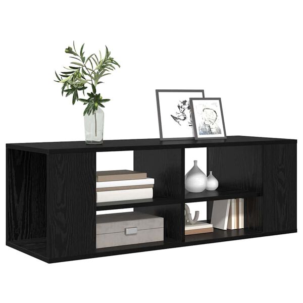 vidaXL Meuble TV mural Ch&ecirc;ne noir 102 x 35 x 35 cm Bois d'ing&eacute;nierie