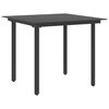 vidaXL Table &agrave; d&icirc;ner de jardin Noir 80x80x74 cm Acier et verre