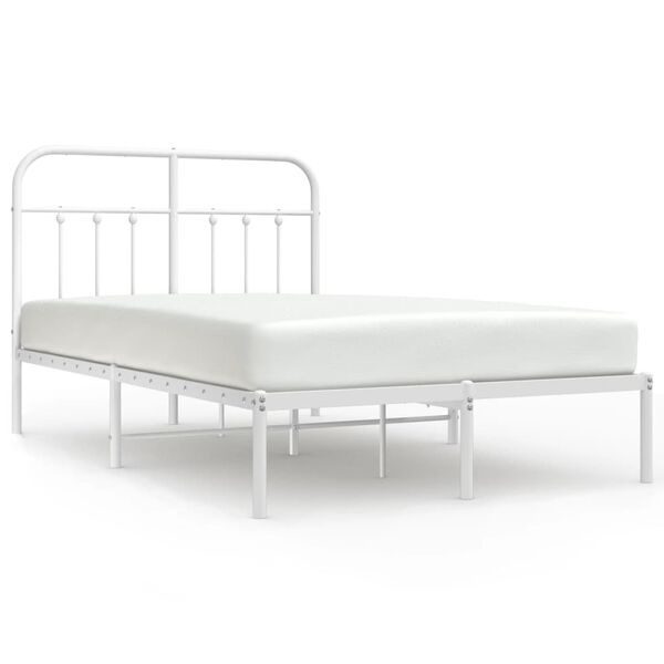vidaXL Cadre de lit métal sans matelas et tête de lit blanc 120x200 cm