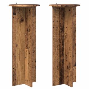vidaXL Support de Plante 2 pcs Bois ancien &Oslash;40 x 100 cm