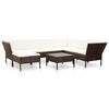 vidaXL Salon de jardin 8 pcs avec coussins r&eacute;sine tress&eacute;e marron