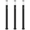 vidaXL Bornes lumineuses avec d&eacute;tecteur lot de 3 110 cm acier inoxydable IP44