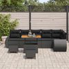 vidaXL Ensemble de canap&eacute; de jardin 9 pcs Noir Poly Rattan