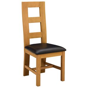 vidaXL Chaise de salle &agrave; manger 2 pc Bois de ch&ecirc;ne massif Noir
