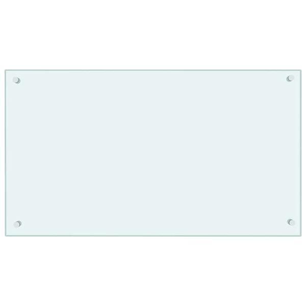 vidaXL Dosseret de cuisine Blanc 90x50 cm Verre tremp&eacute;