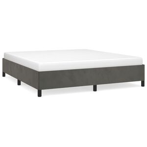 vidaXL Cadre de lit sans matelas gris fonc&eacute; 180x200 cm velours