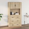 vidaXL Armoire murale Ch&ecirc;ne sonoma 80x33x80 cm Bois d'ing&eacute;nierie