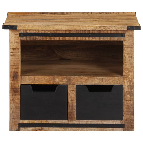 vidaXL Table basse avec tiroirs 50x50x40 cm bois de manguier massif