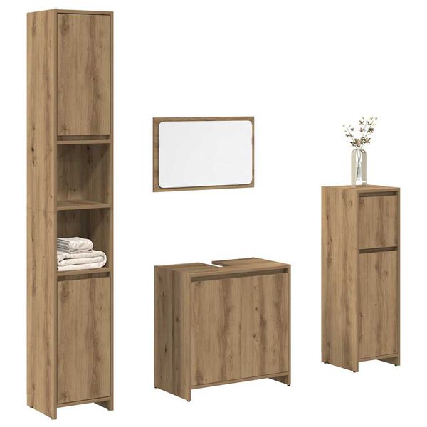 vidaXL Ensemble de meubles salle de bain 4 pcs bois d'ing&eacute;nierie
