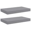 vidaXL &Eacute;tag&egrave;res murales flottantes 2 pcs Gris 40x23x3,8 cm MDF