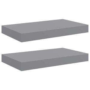 vidaXL &Eacute;tag&egrave;res murales flottantes 2 pcs Gris 40x23x3,8 cm MDF