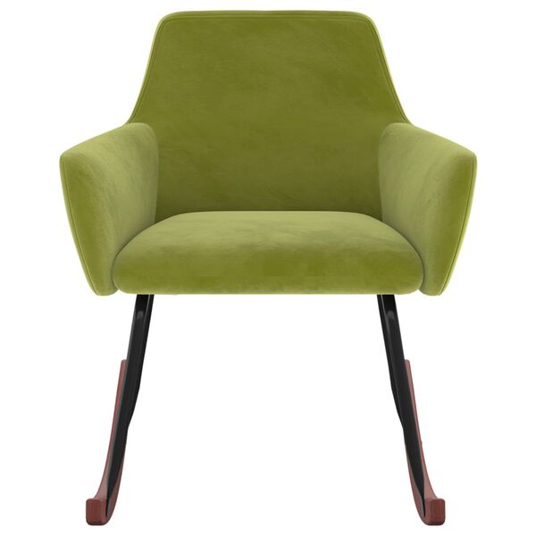 vidaXL Chaise &agrave; bascule Vert clair Velours