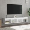 vidaXL Meubles TV avec lumi&egrave;res LED 2 pcs blanc 80x30x30 cm