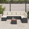 vidaXL Ensemble de canapé de jardin avec coussin 9 pcs Noir polyrotin