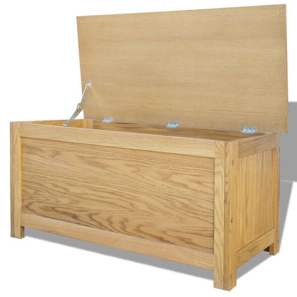 vidaXL Coffre de rangement 90 x 45 x 45 cm Bois de ch&ecirc;ne massif