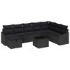 vidaXL Ensemble de canap&eacute; de jardin 9 pcs Noir 55 x 62 x 69 cm