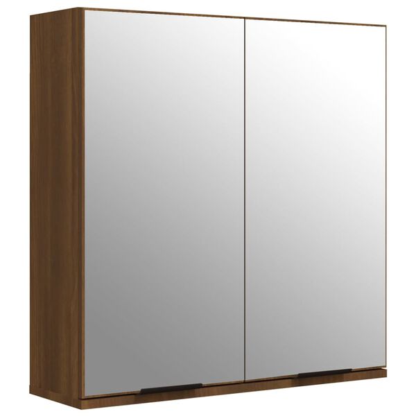 vidaXL Armoire &agrave; miroir de salle de bain Ch&ecirc;ne marron 64x20x67 cm