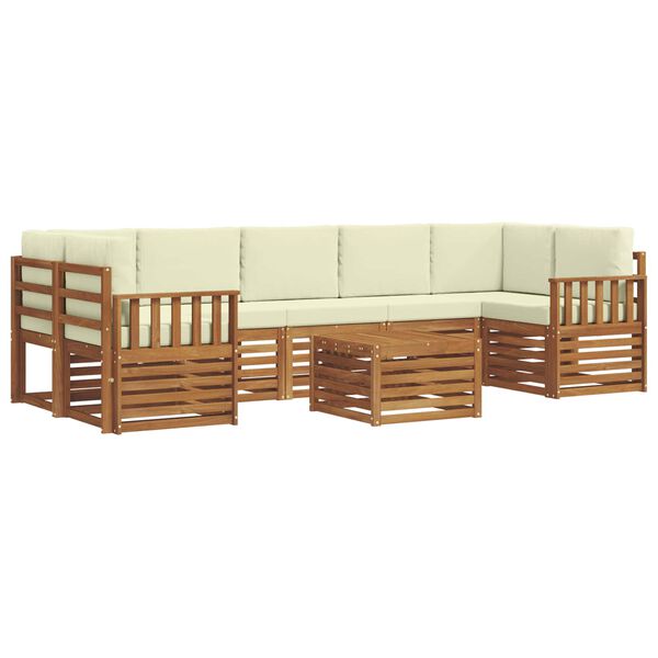 vidaXL Ensembles de canap&eacute;s avec coussin 8 pcs Naturel et Cr&egrave;me