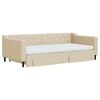 vidaXL Lit de jour avec gigogne et tiroirs crème 100x200 cm tissu