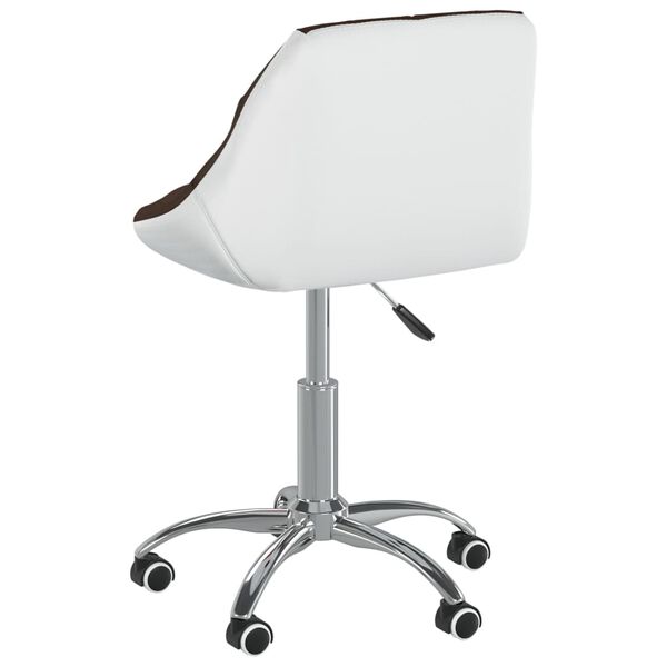 vidaXL Chaise pivotante &agrave; manger Marron et blanc Similicuir