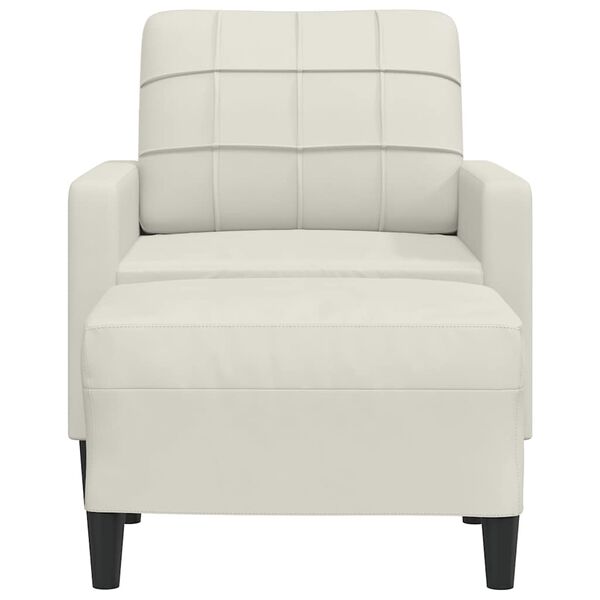 vidaXL Fauteuil avec repose-pied Crème 60 cm Velours
