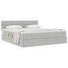 vidaXL Lit de Rangement avec matelas Gris clair 160 x 200 cm Velours