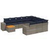 vidaXL Ensemble de canap&eacute; de jardin 11 pcs avec coussins gris r&eacute;sine tress&eacute;e