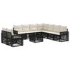 vidaXL Ensemble de canap&eacute; de jardin 10 pcs Noir et blanc cr&egrave;me