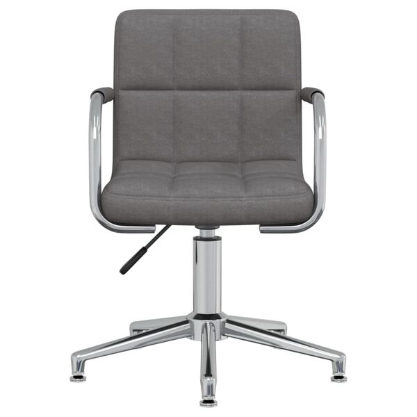 vidaXL Chaise pivotante de salle à manger Gris foncé Tissu