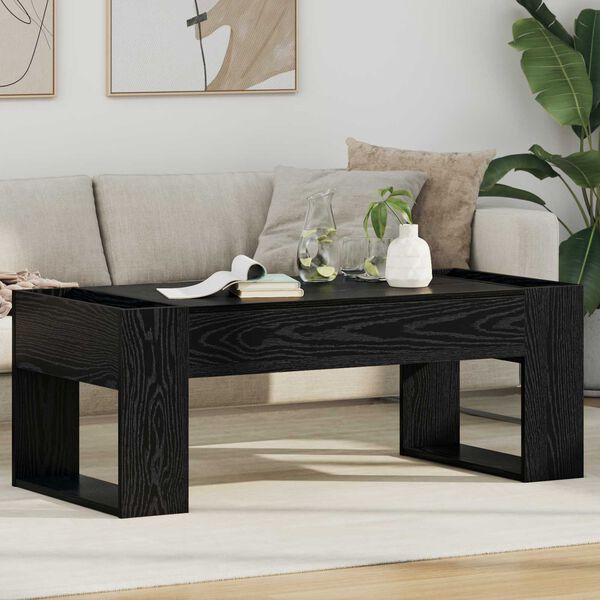 vidaXL Table basse Ch&ecirc;ne noir 110 x 50 x 41 cm Bois d'ing&eacute;nierie