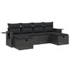 vidaXL Salon de jardin 6 pcs avec coussins noir r&eacute;sine tress&eacute;e