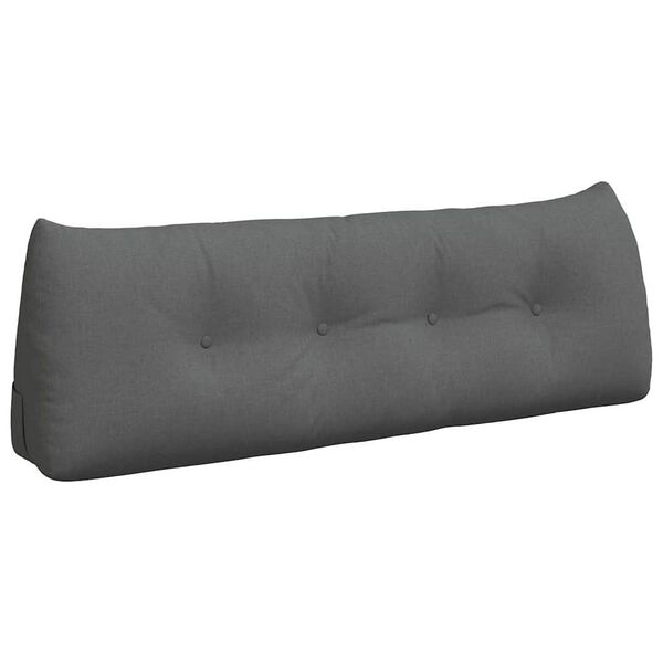 vidaXL Coussin de Dos Gris fonc&eacute; 140 x 24 x 50 cm tissu
