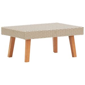 vidaXL Table basse de jardin R&eacute;sine tress&eacute;e Beige