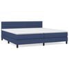 vidaXL Sommier &agrave; lattes de lit avec matelas Bleu 200x200 cm Tissu