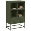 vidaXL Buffet haut vert olive 68x39 x111,5 cm acier