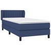 vidaXL Sommier &agrave; lattes de lit avec matelas Bleu 100x200 cm Tissu