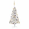 vidaXL Arbre de No&euml;l artificiel pr&eacute;-&eacute;clair&eacute;/boules argent&eacute; 150 cm PET