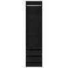 vidaXL Garde-robe avec tiroirs Noir 50x50x200 cm Bois d'ing&eacute;nierie