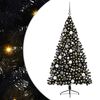 vidaXL Sapin de Noël artificiel pré-éclairé Noir 180 cm PVC