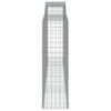 vidaXL Paniers à gabions arqués 4 pcs 400x50x160/180 cm fer galvanisé