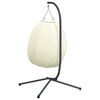 vidaXL Chaise suspendue en forme d'&oelig;uf et support beige tissu et acier