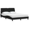 vidaXL Lit avec matelas noir 140x190 cm tissu
