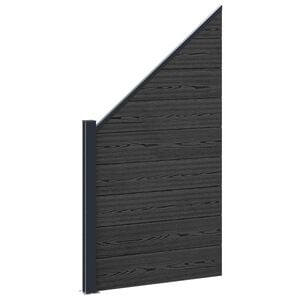 vidaXL Ensemble de Cl&ocirc;ture 95 x 180 cm WPC et Aluminium Noir