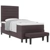 vidaXL Lit &agrave; ressorts avec t&ecirc;te de lit Marron fonc&eacute; 100 x 200 cm tissu