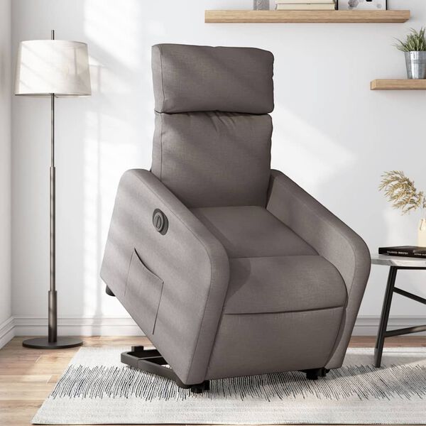 vidaXL Fauteuil inclinable &eacute;lectrique taupe tissu