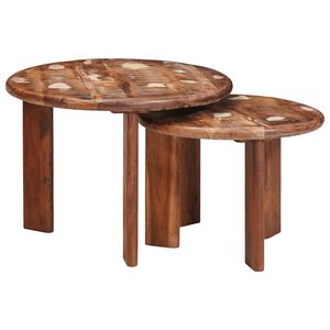 vidaXL Tables basses gigognes 2 pc Multicolore &Oslash; 50 x 40 cm